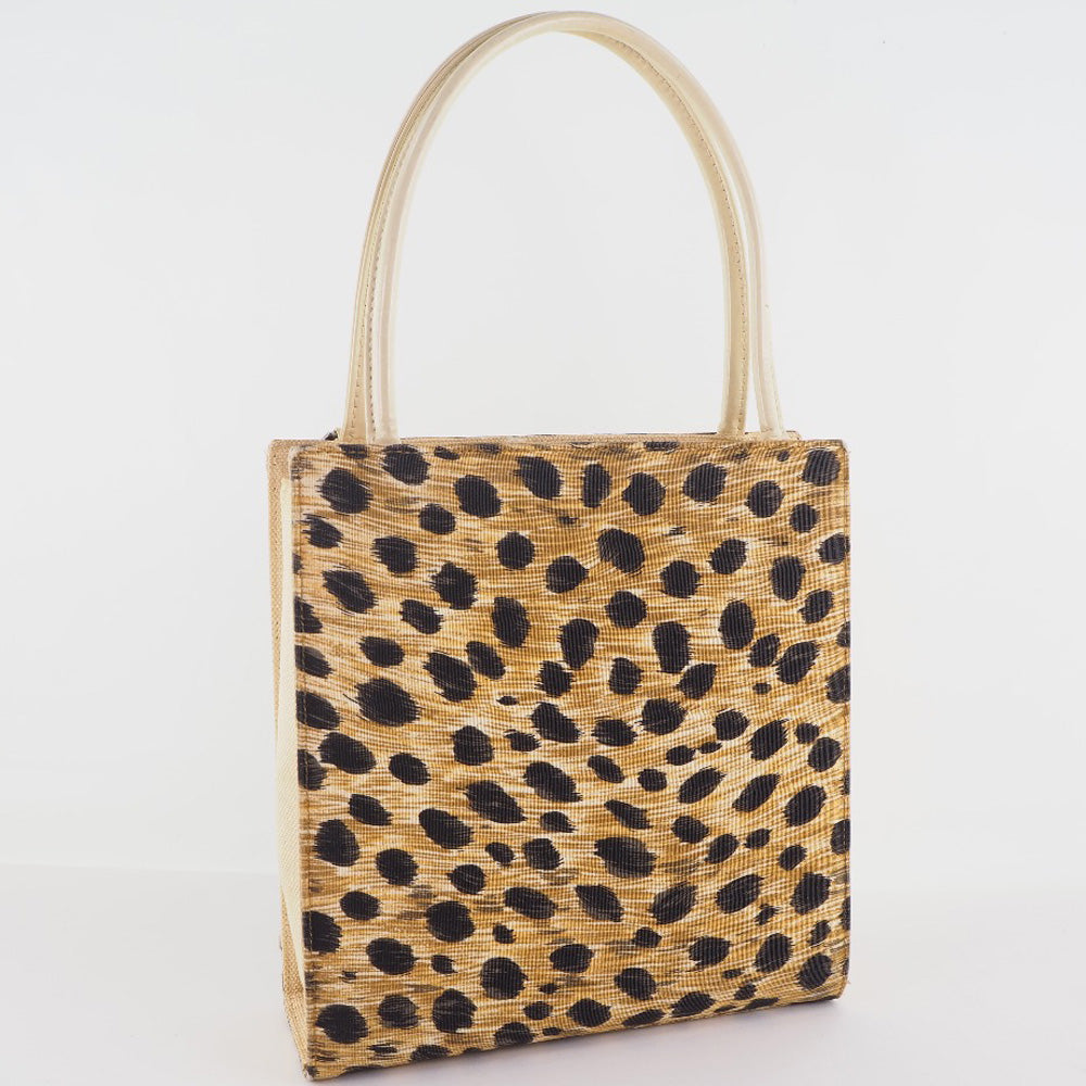 Dior Leopard Canvas Handbag Yellow