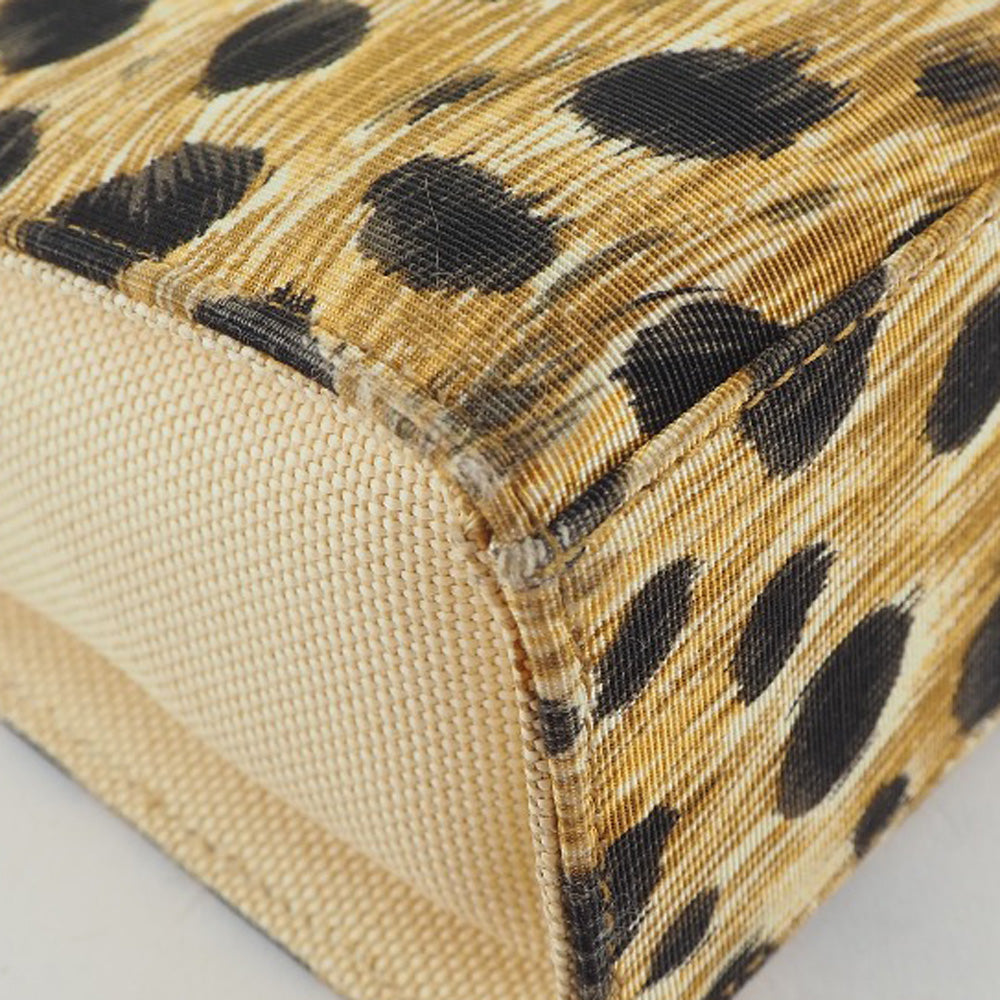 Dior Leopard Canvas Handbag Yellow