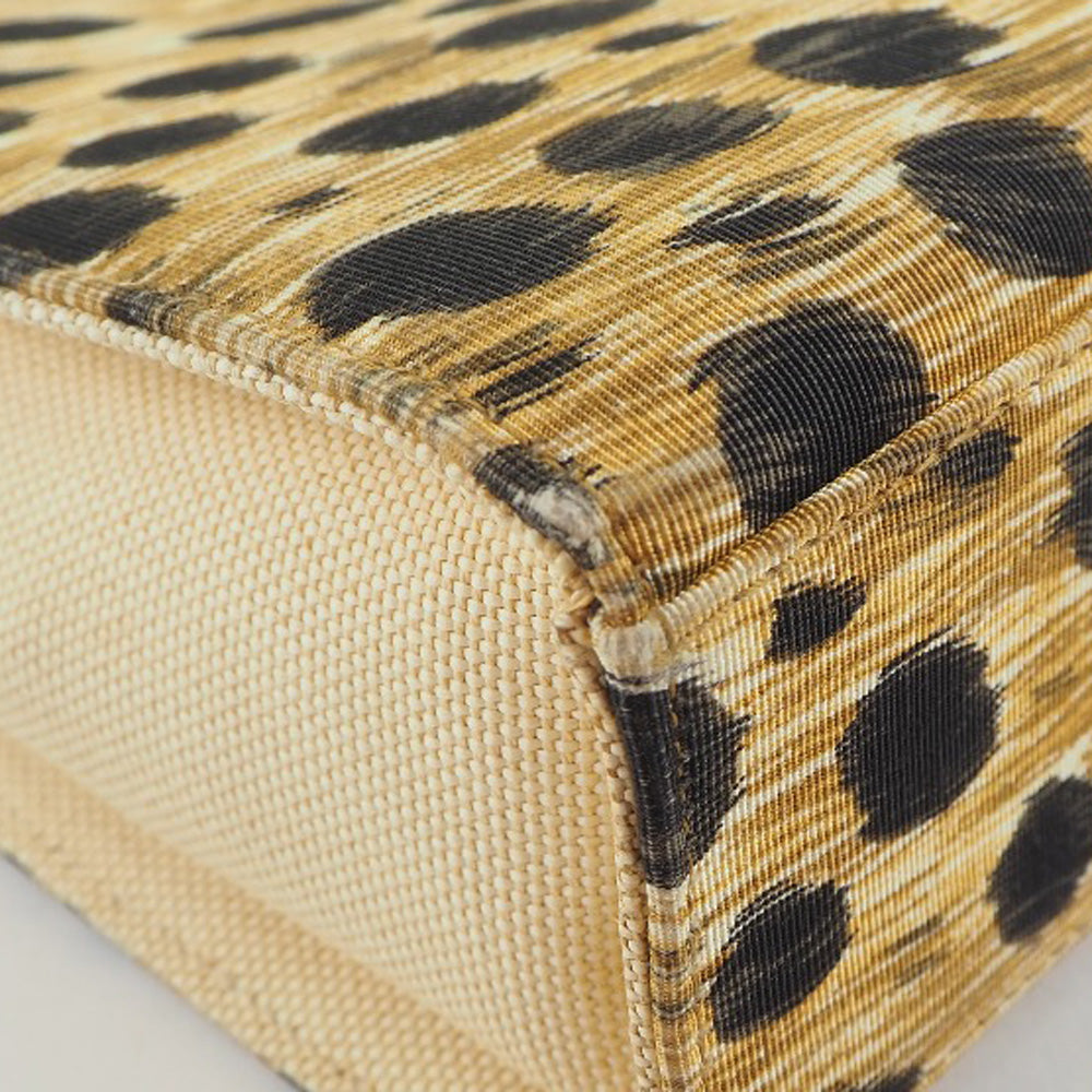 Dior Leopard Canvas Handbag Yellow