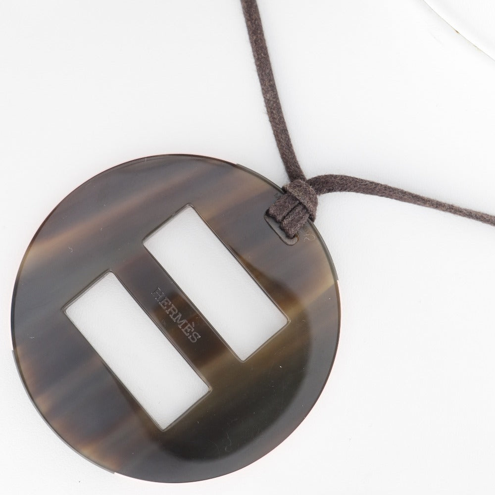 Hermes Buffalo Horn Necklace Brown