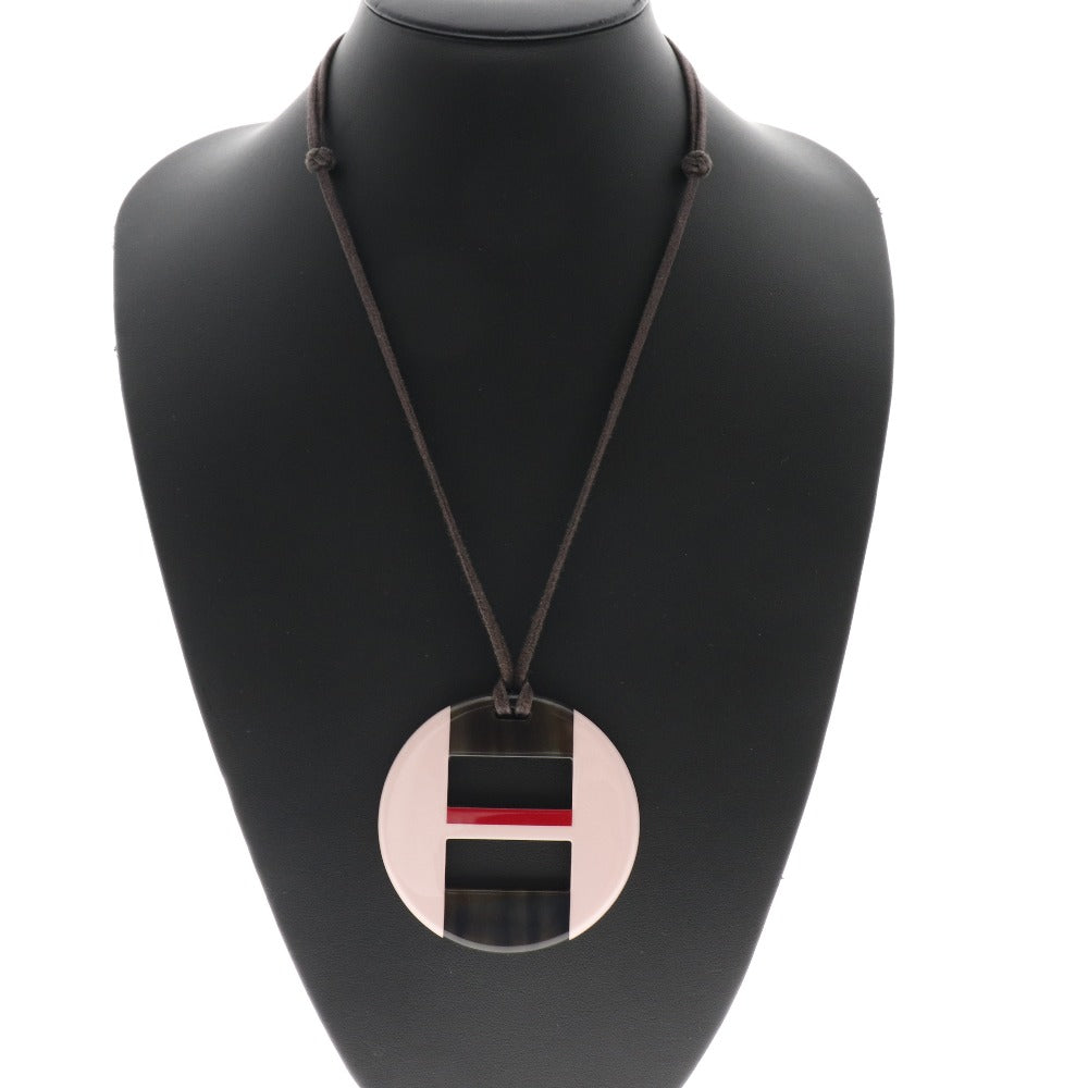 Hermes Buffalo Horn Necklace Brown