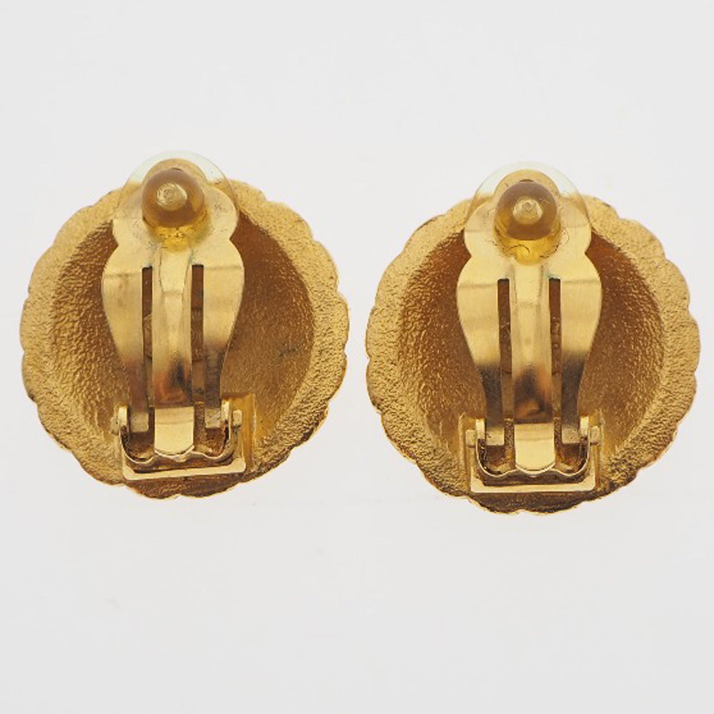 Chanel Coco Mark Gold Plated Earrings 97P