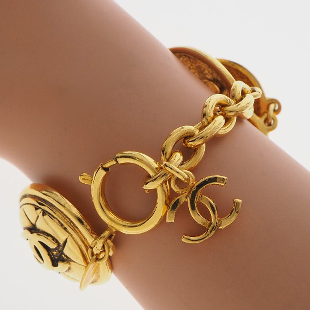 Chanel Gold Plated Coco Mark Bracelet