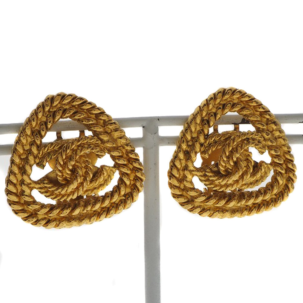 Chanel CC Rope Clip On Earrings Metal Earrings in Very Good Condition