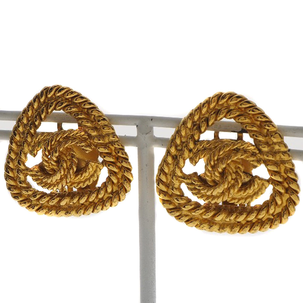 Chanel Gold Plated Coco Mark Earrings