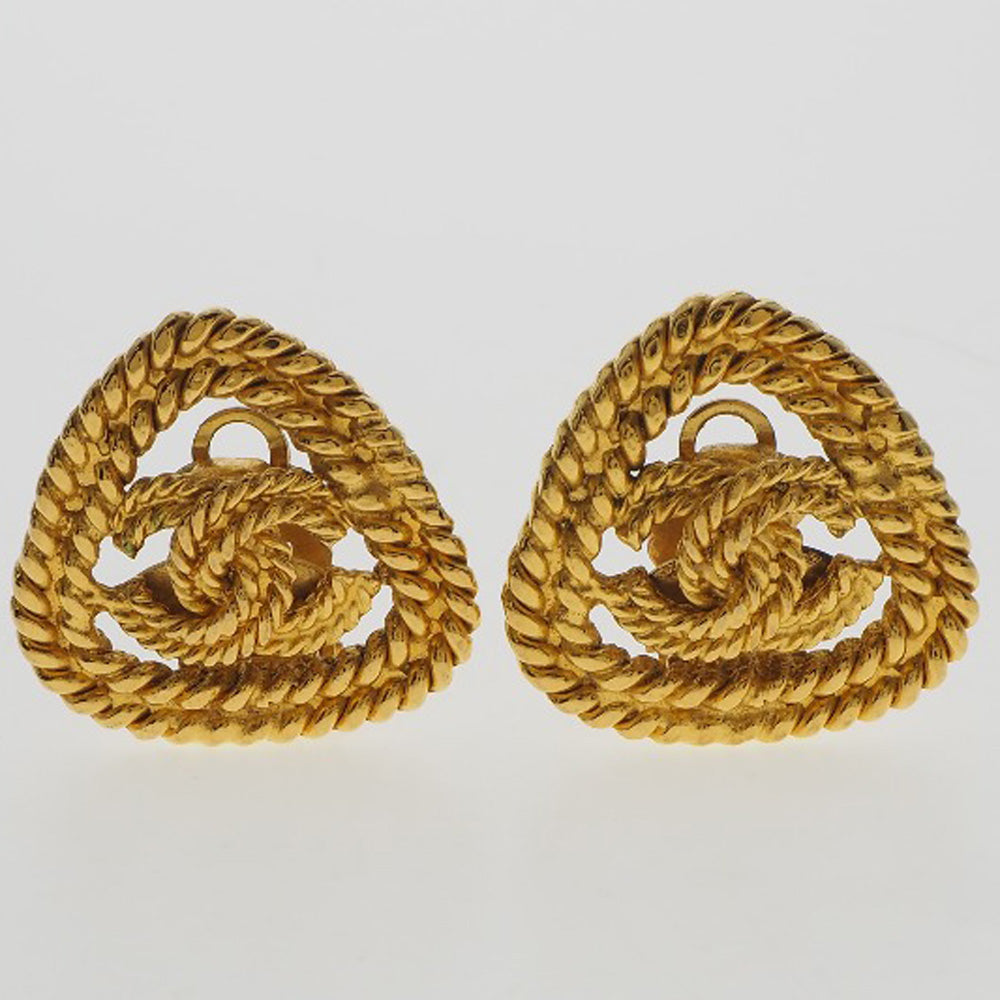 Chanel Gold Plated Coco Mark Earrings