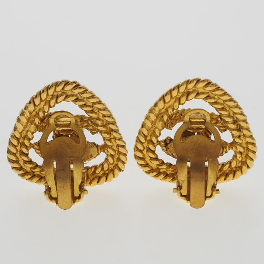 Chanel Gold Plated Coco Mark Earrings