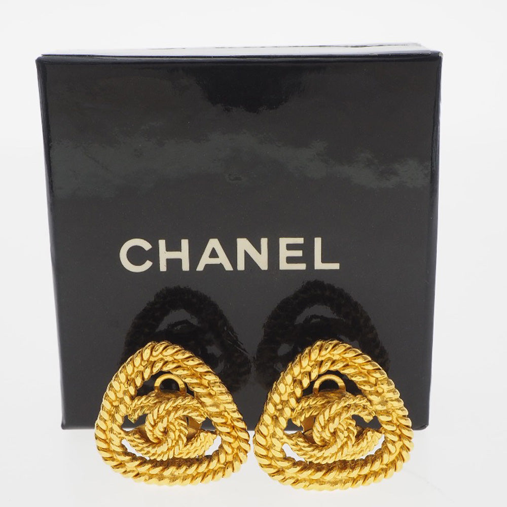 Chanel Gold Plated Coco Mark Earrings