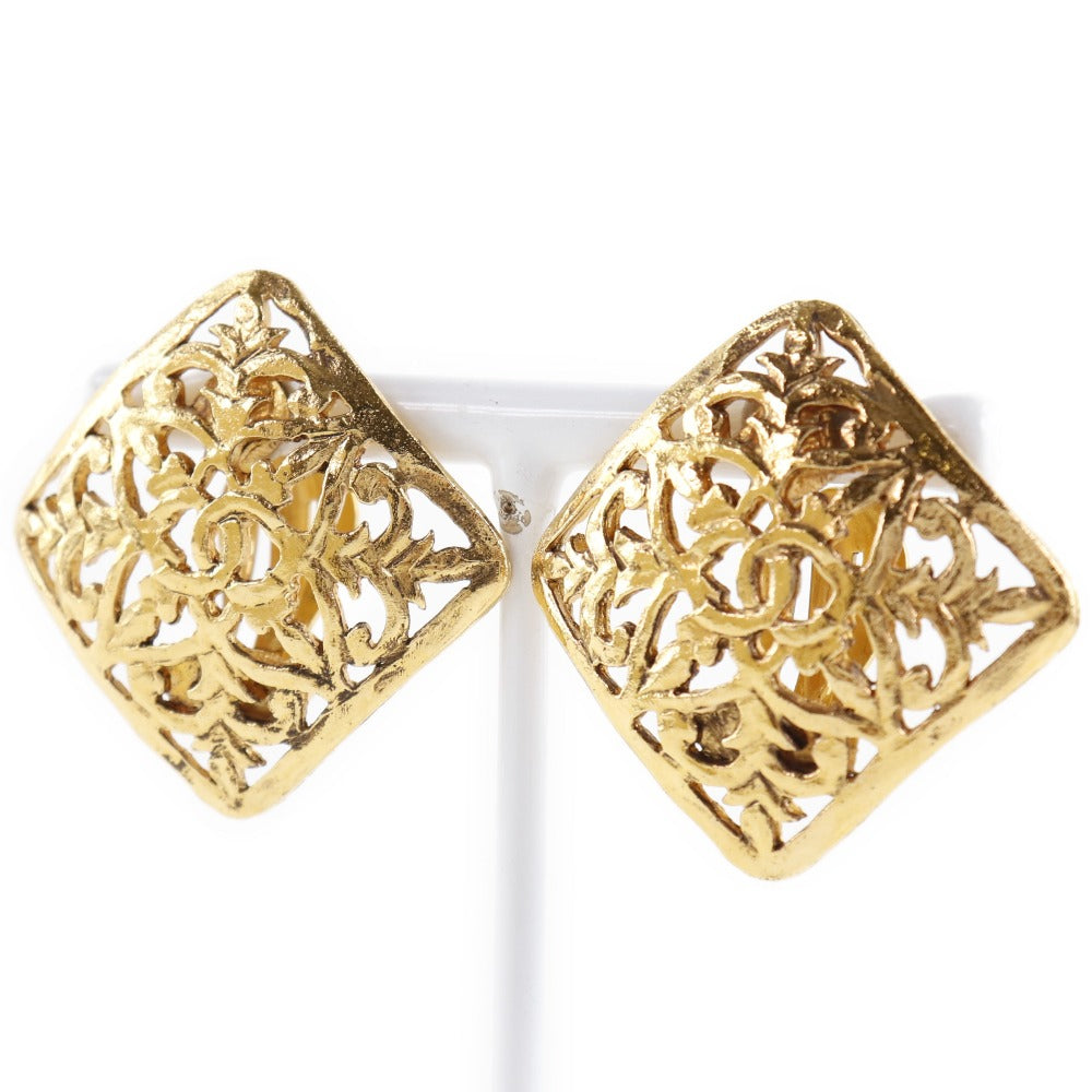 Chanel Gold Plated Coco Mark Earrings