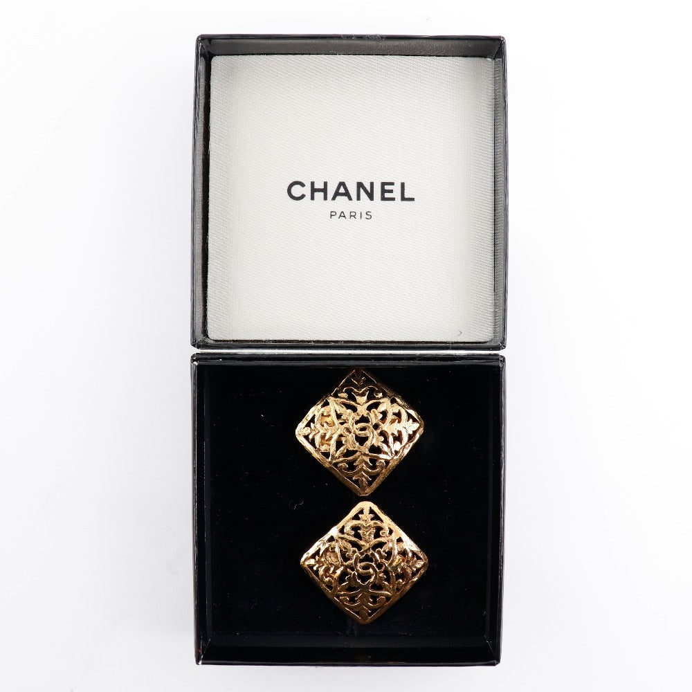 Chanel Gold Plated Coco Mark Earrings