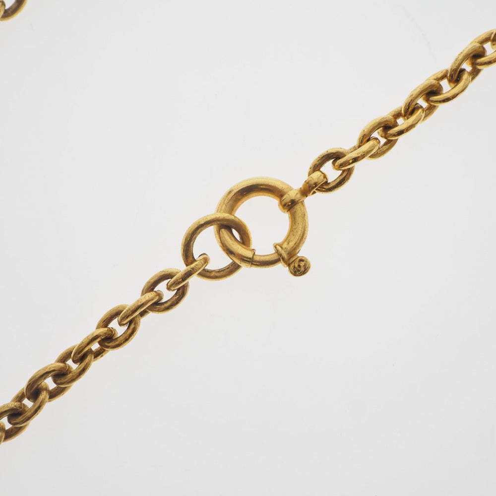 Chanel Coco Mark Necklace Gold Plated Vintage