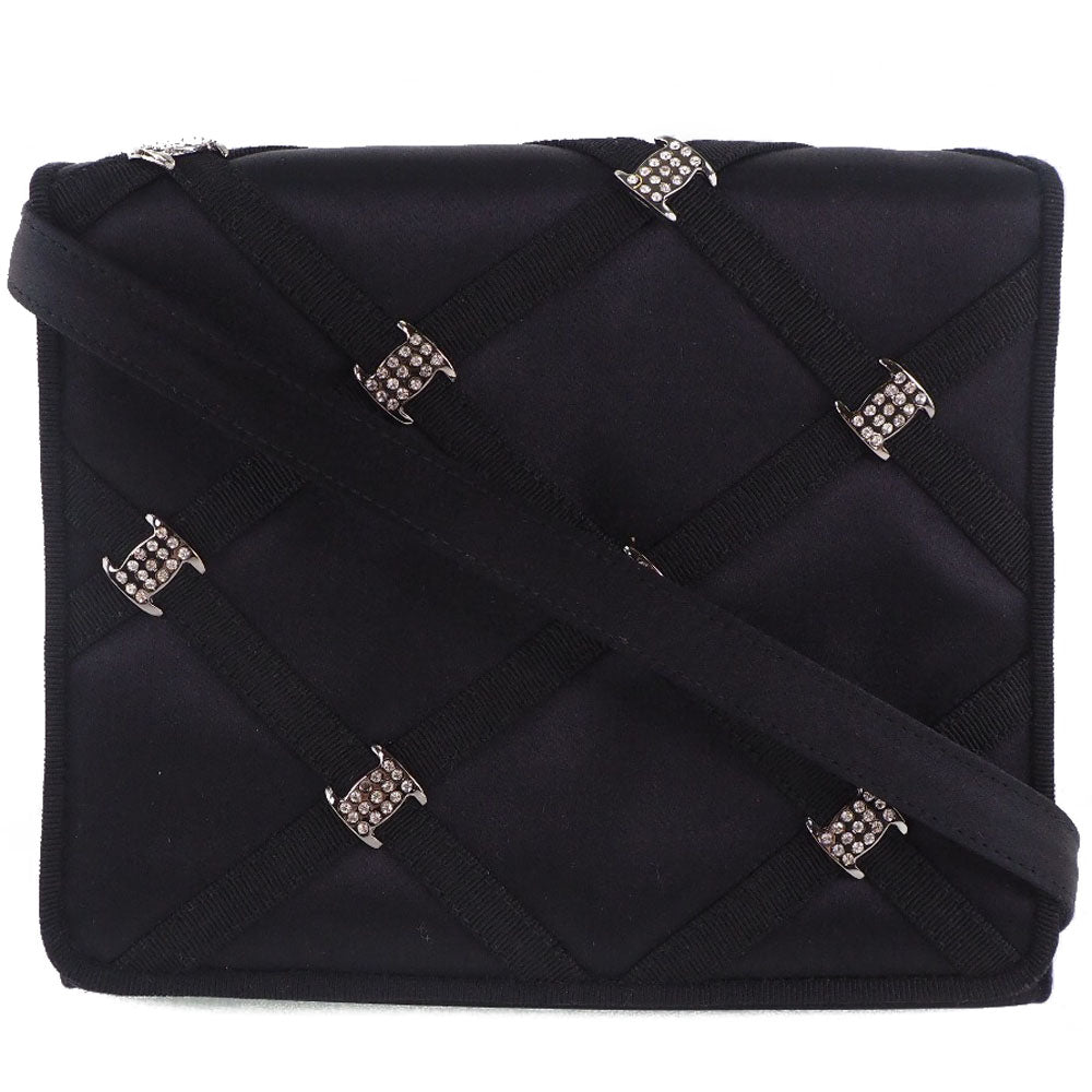 Salvatore Ferragamo Satin Rhinestone 2WAY Clutch