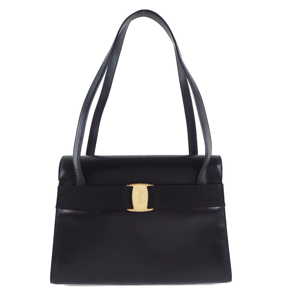 Salvatore Ferragamo Vara Shoulder Bag Black