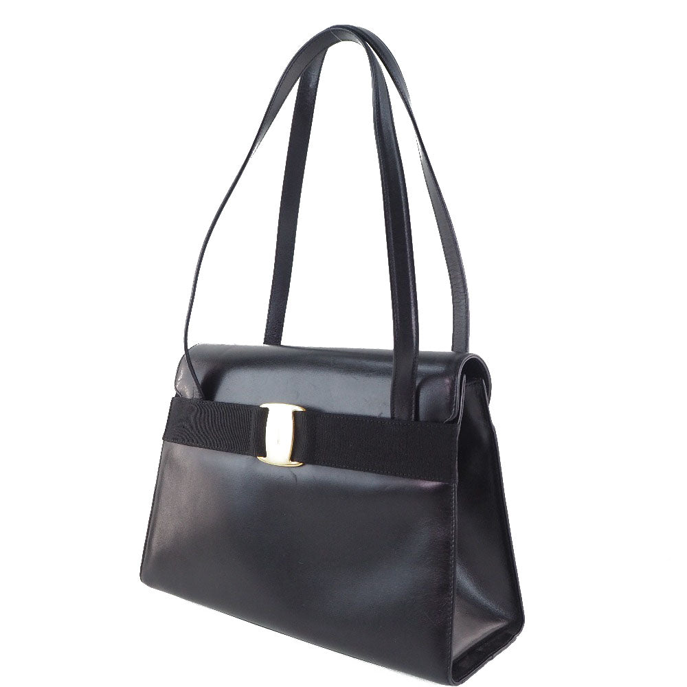 Salvatore Ferragamo Vara Shoulder Bag Black