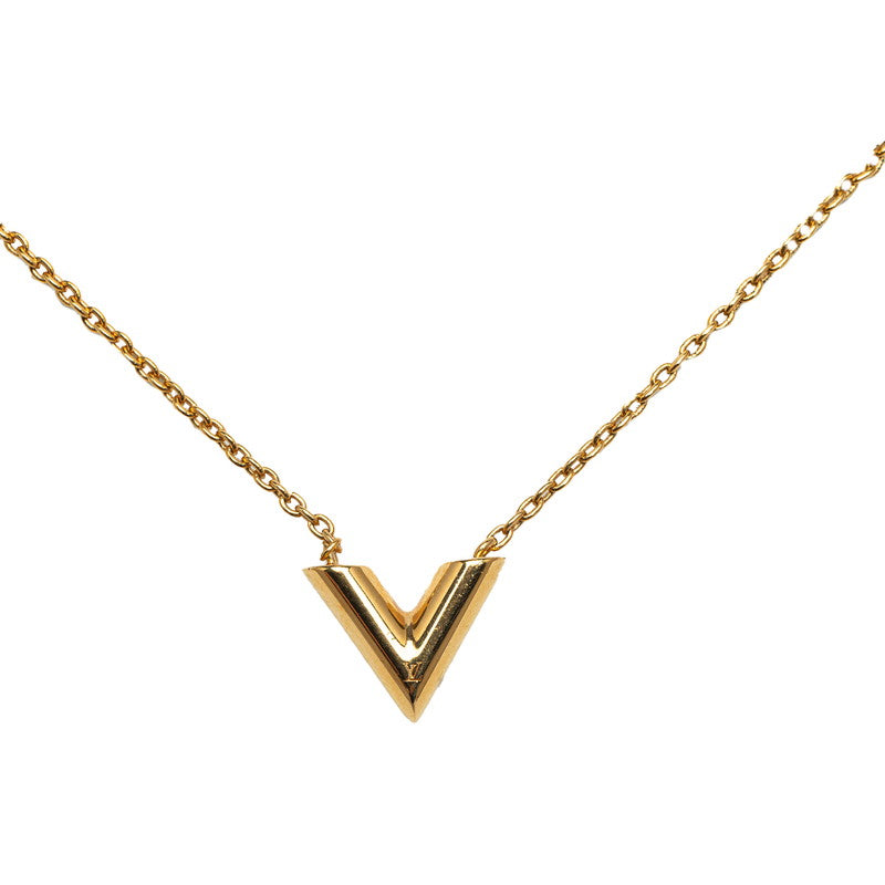 Louis Vuitton Essential V Necklace Gold M61083 in Very Good Condition