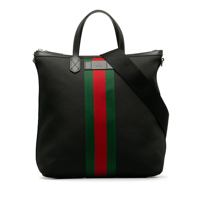 Gucci Web Stripe Tote Bag  Canvas Tote Bag 619751 in Excellent condition
