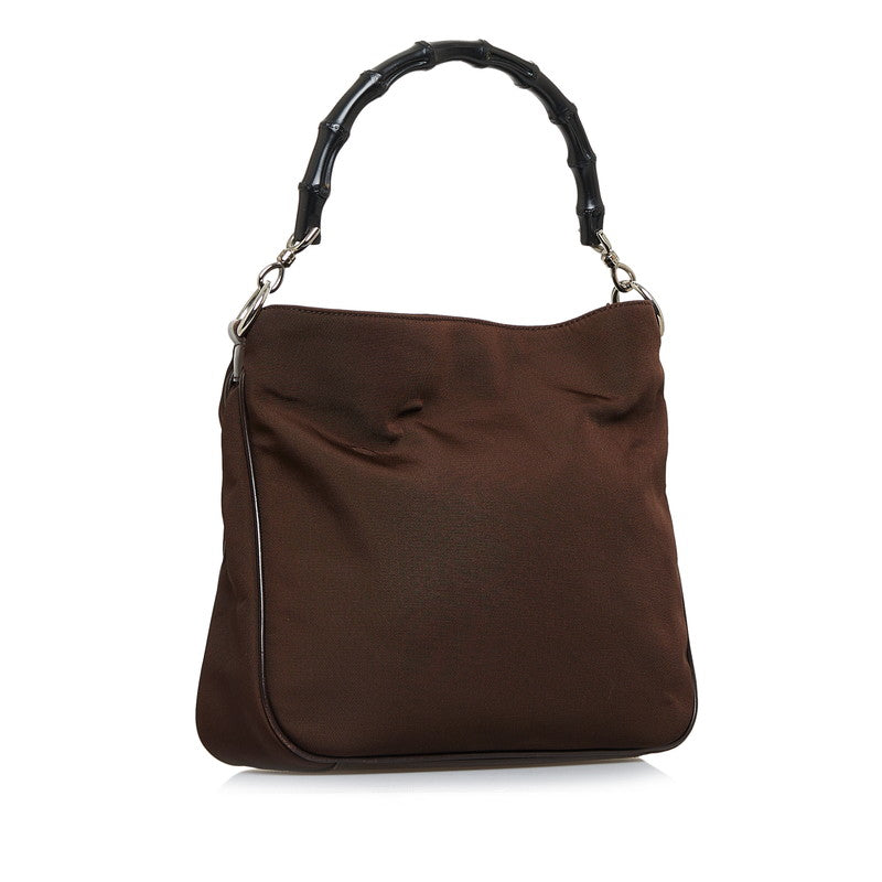 Gucci Bamboo Nylon Handbag Canvas Handbag 001 1638 in Good condition