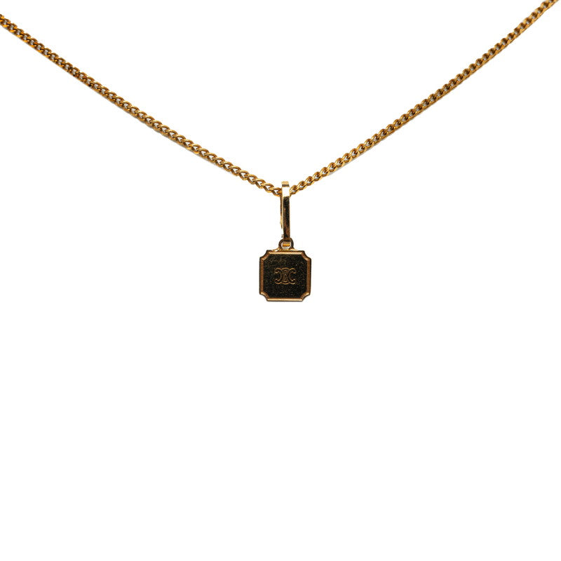 Celine Triomphe Plate Pendant Necklace Metal Necklace in Good condition