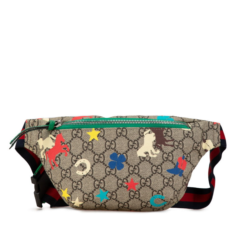 Gucci GG Ranch Waist Bag Beige Ebony PVC