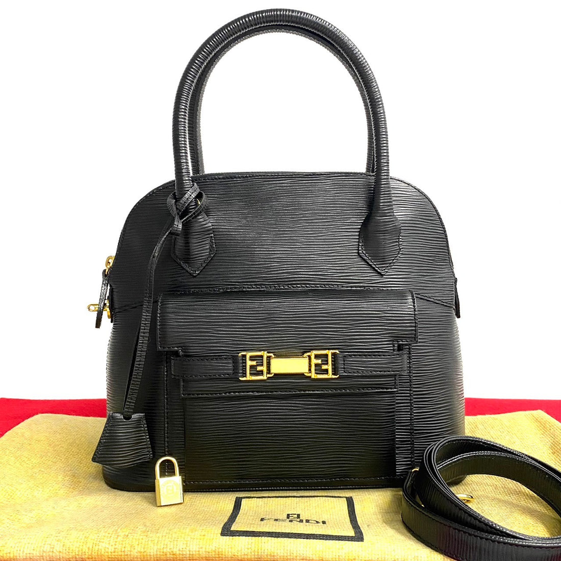 Fendi Epi Leather Dome Bag  Leather Crossbody Bag in Great Condition