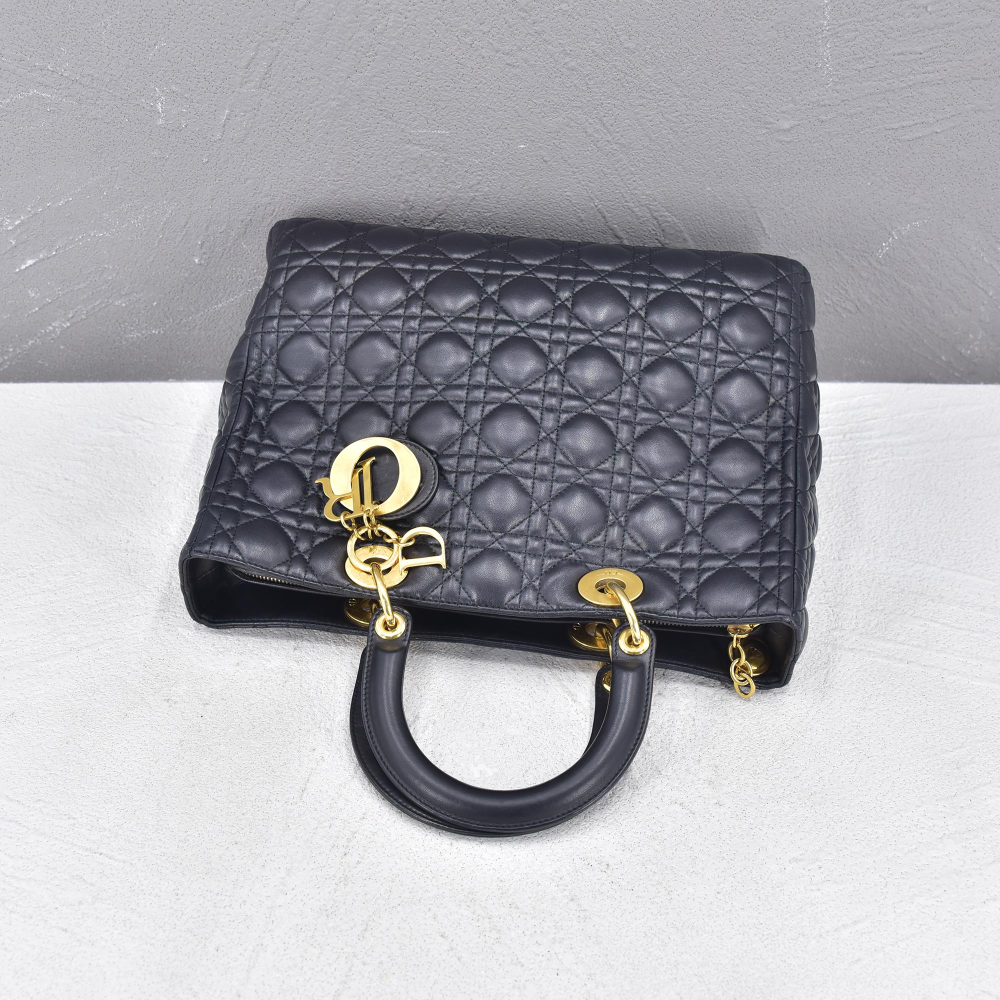 Large Cannage Leather Lady Dior