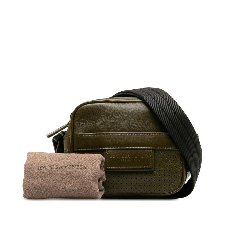 Bottega Veneta Leather Crossbody Pouch Khaki