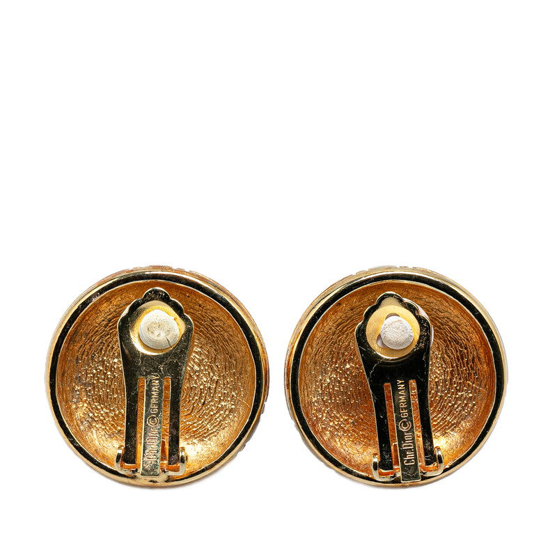 Dior Gold Black Earrings Plastic