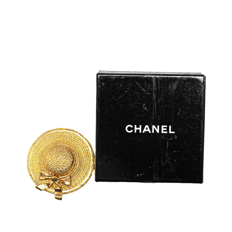 Chanel Ribbon Brooch Gold Plated