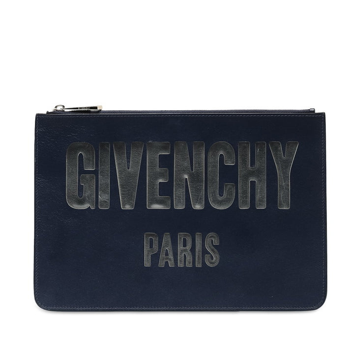 Givenchy Leather Logo Plate Iconic Clutch Bag in Very Good Condition