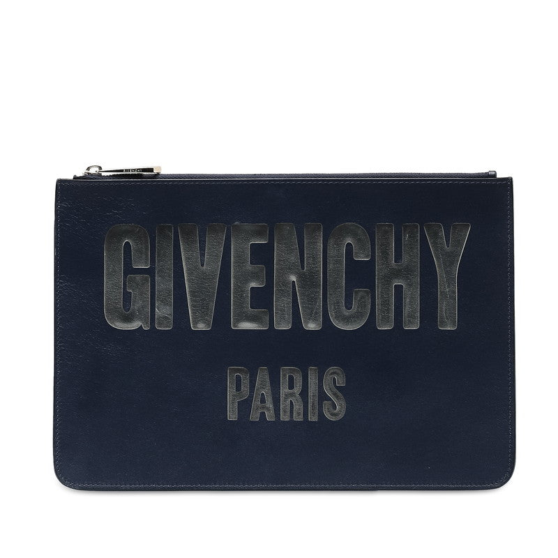 Givenchy Leather Logo Plate Iconic Clutch Bag