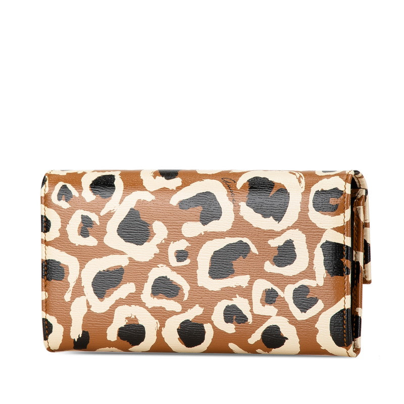 Gucci Leopard Leather Long Wallet