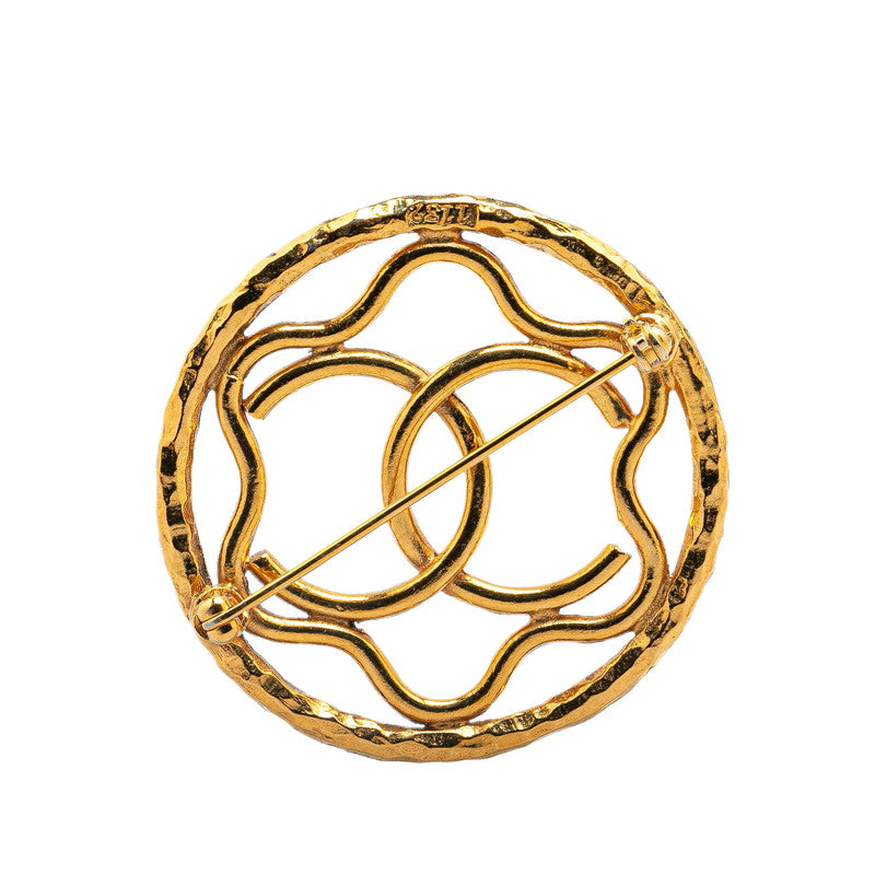 Chanel Coco Mark Circle Motif Brooch Gold