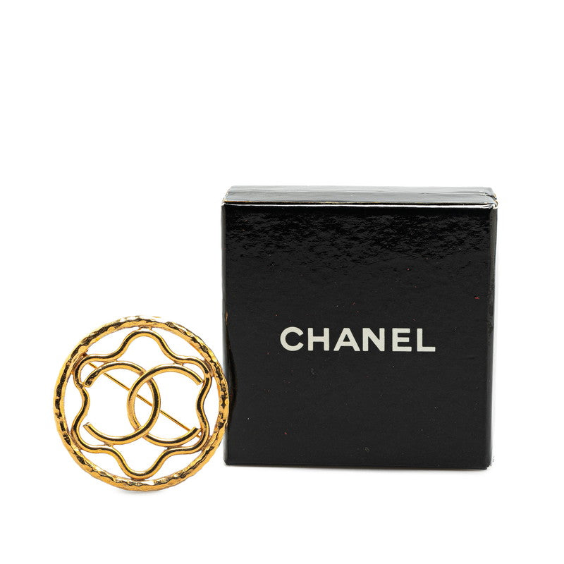 Chanel Coco Mark Circle Motif Brooch Gold