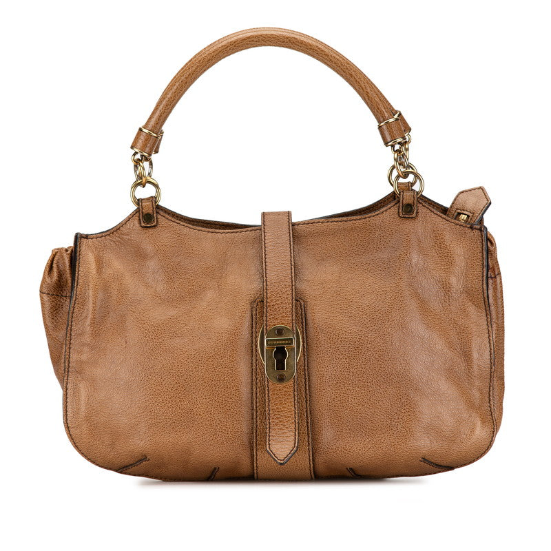 Burberry Leather Shoulder Bag Brown