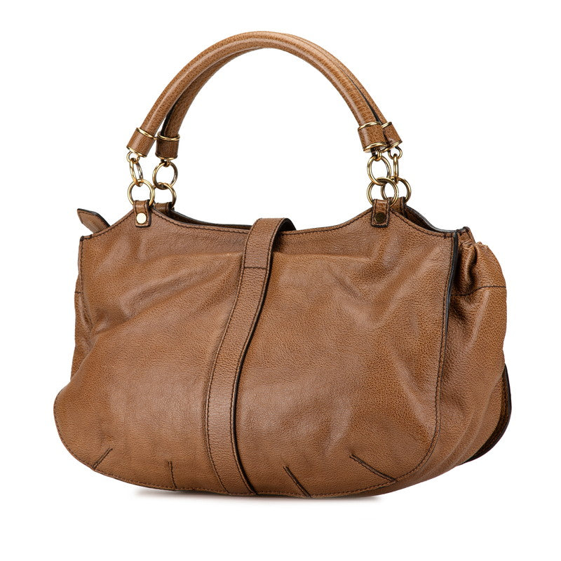 Burberry Leather Shoulder Bag Brown