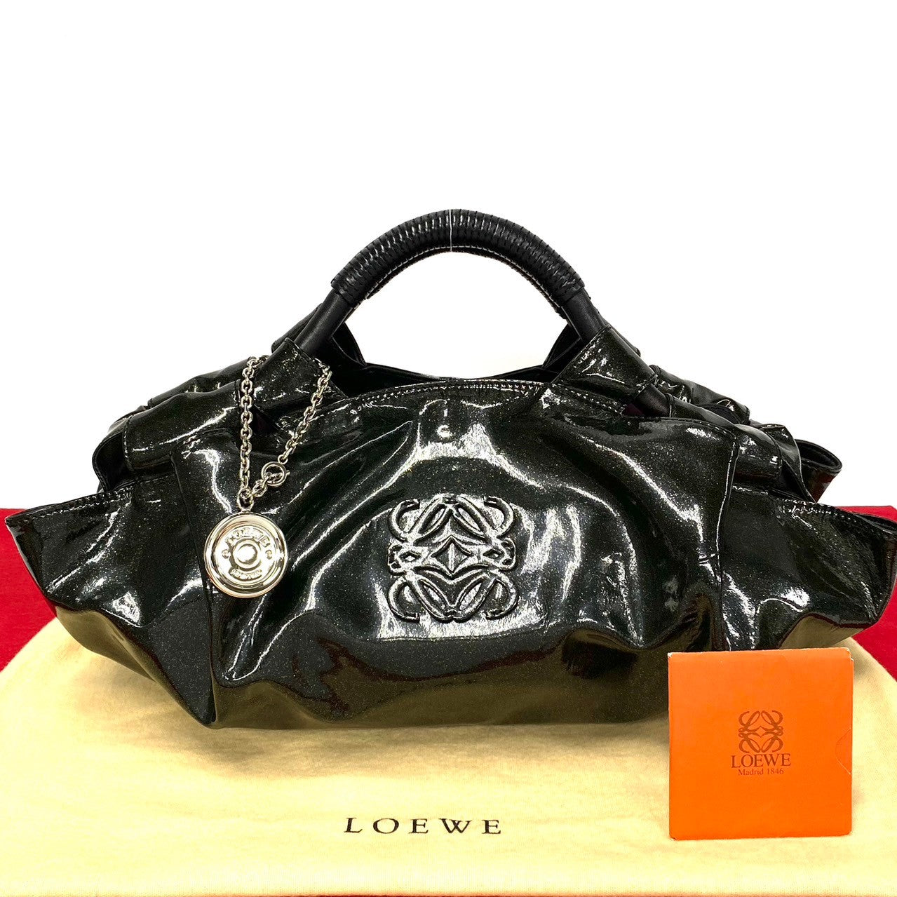 Loewe Nappa Aire Patent Leather Handbag Enamel Handbag in Good condition