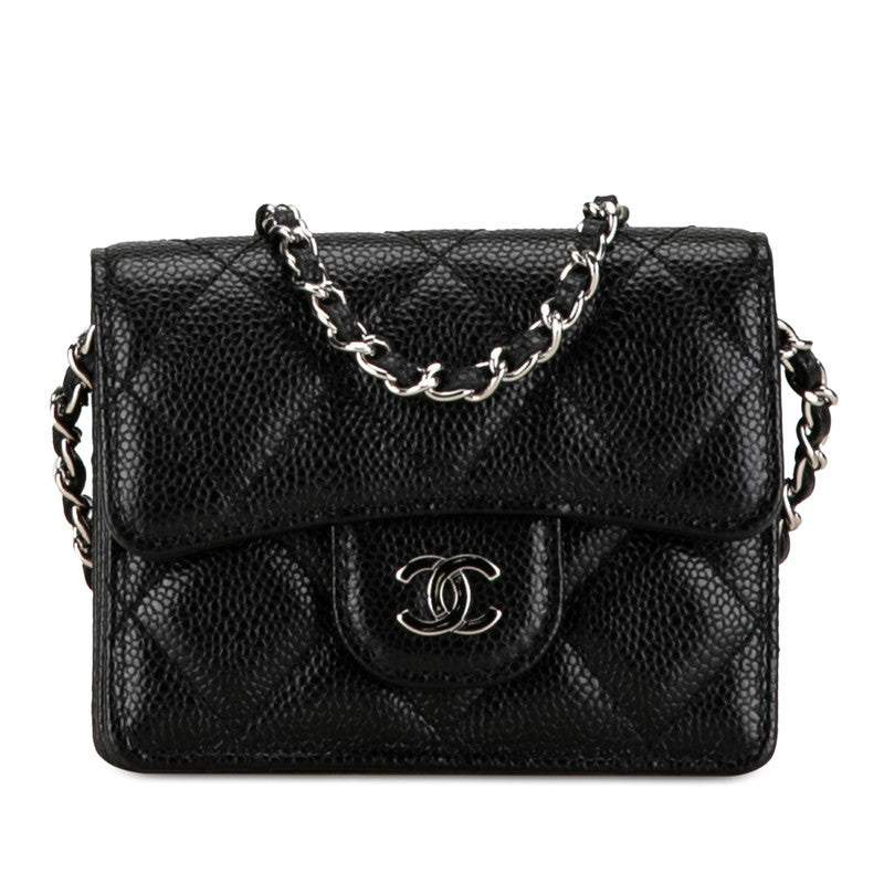 Chanel Caviar Skin Mini Matelasse Chain Wallet Shoulder Bag in Great Condition