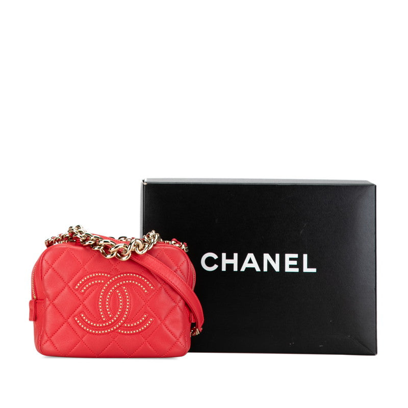 Chanel Matelasse Lambskin Handbag Shoulder Bag Red