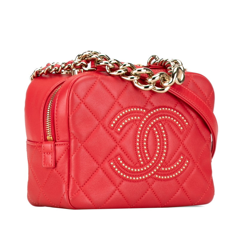 Chanel Matelasse Lambskin Handbag Shoulder Bag Red