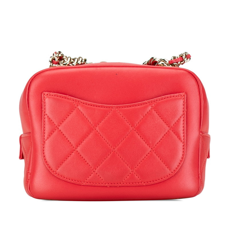 Chanel Matelasse Lambskin Handbag Shoulder Bag Red