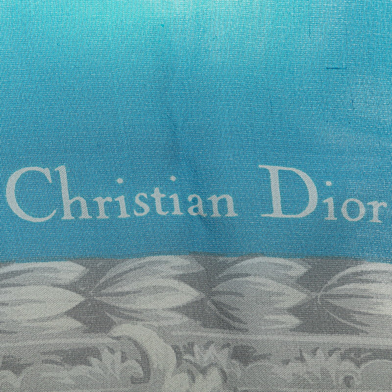 Dior Silk Large Scarf Gray Multicolor