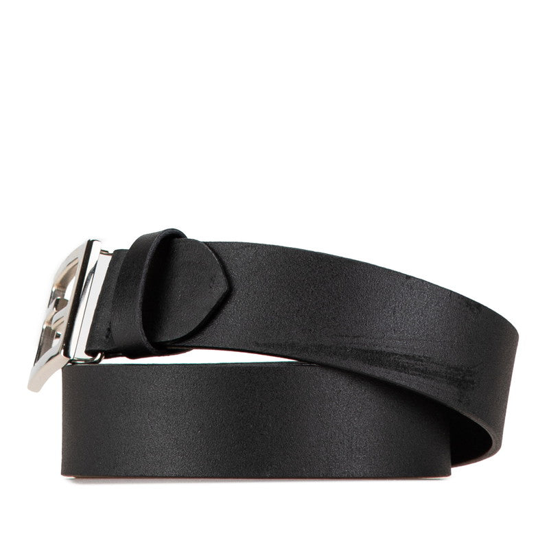 Fendi Leather Logo Buckle Belt Black