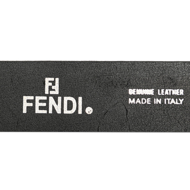 Fendi Leather Logo Buckle Belt Black