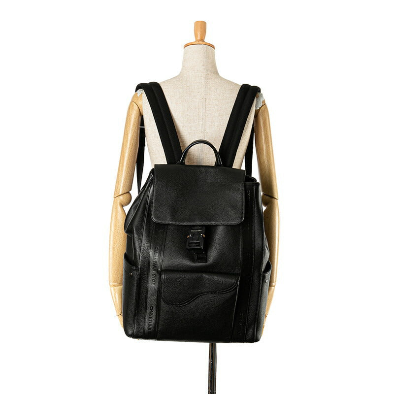 Dior Leather Saddle Backpack Black