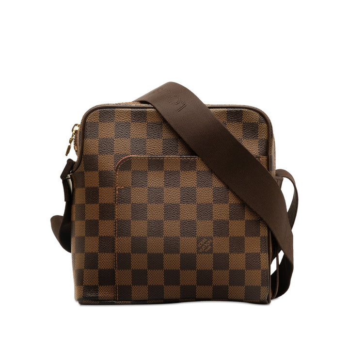 Louis Vuitton Damier Olaf PM Shoulder Bag N41442 Brown PVC Leather