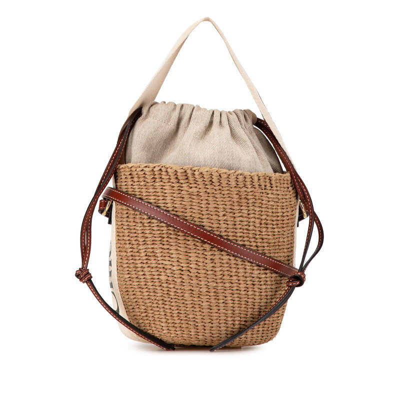 Chloe Raffia Leather Logo Basket Bag Handbag in Great Condition