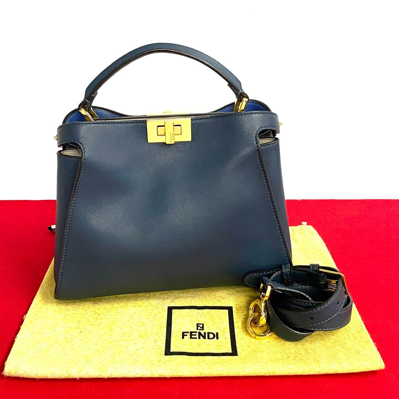 Fendi Leather Peekaboo Handbag  Leather Handbag in Good condition