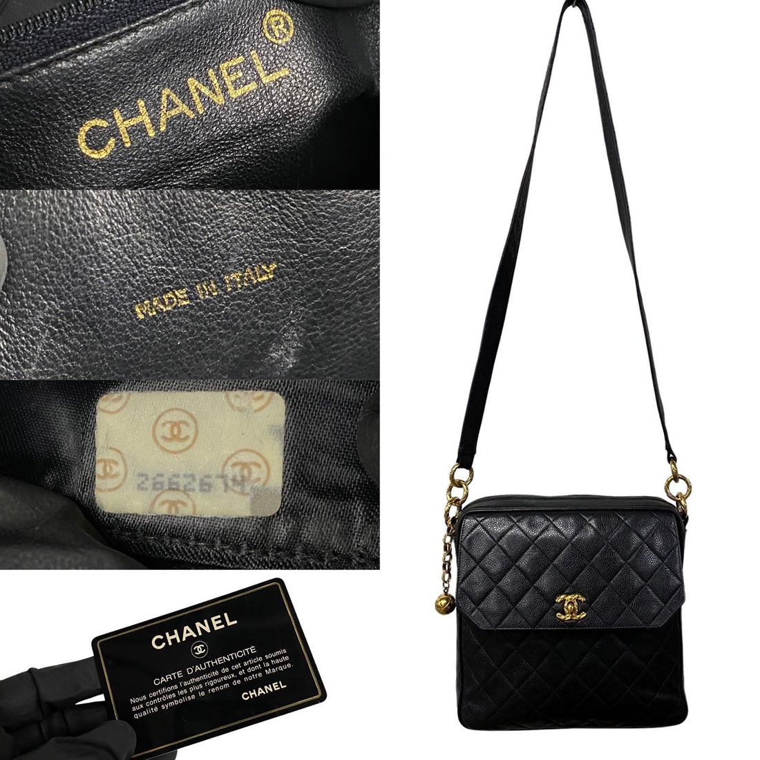 Chanel CC Caviar Crossbody Bag Leather Crossbody Bag 33037 in Very Good Condition