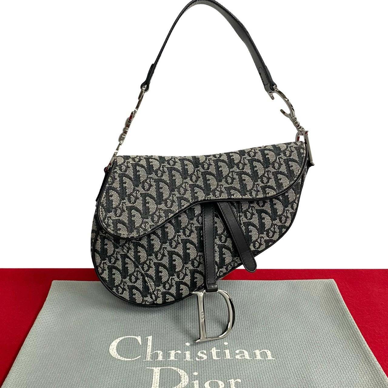 Dior Oblique Saddle Bag  Canvas Handbag in Good condition