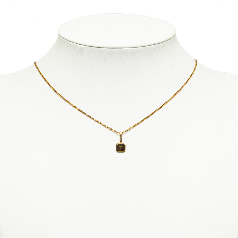 Celine Triomphe Plate Necklace Gold Plated